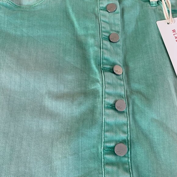 NWT Wash Lab Mint Denim Mini Skirt 31 - Picture 4 of 4